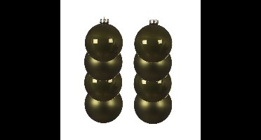 Decoris kerstballen - 8x st - mosgroen - D10 cm - glas - kerstversiering
