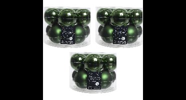 Decoris Kerstballen set - 30x stuks - donkergroen - glas - 6 cm