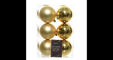 Decoris Kerstballen - Set van 24x stuks - goud - 6 cm - kunststof - mat/glans