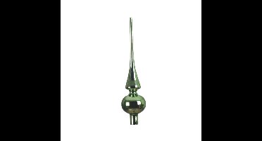 Decoris Kerstboom piek - groen - glas - glans - 26 cm - kerstpiek - kerstversiering