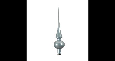 Decoris Kerstboom piek - lichtblauw - glas - glans - 26 cm - kerstpiek - kerstversiering