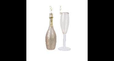 Decoris Kersthangers - champagne glazen - 2x - 12,5 cm
