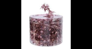 Decoris kerstslinger - met sterren - oudroze - lametta - 700 cm