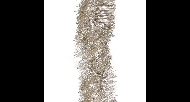 Decoris kerstslinger - zilver/champagne - 270 x 7 cm - folie/lametta - glans