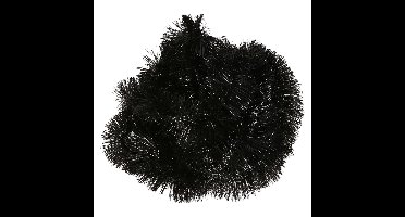 Decoris kerstslinger - zwart - 270 x 7 cm - folie/lametta - glans -slinger