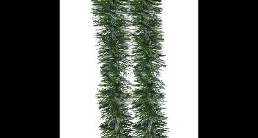 Decoris Kerstslingers - 3x - groen/transparant - 270 x 7,5 cm - lametta?- kerstversiering