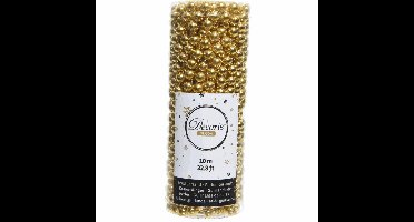 Decoris kralenslingers - goud - 10 meter - kunststof - glans - kerstslingers