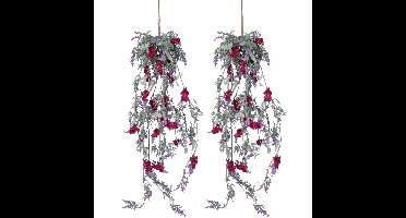 Decoris Lavendel Bloemen slinger - 2x stuks - Licht paars - kunstplanten - 80 cm