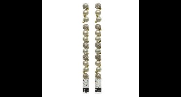 Decoris Mini kerstballen - 28x st - champagne - 3 cm - kunststof - kleine kerstballen kerstversierin