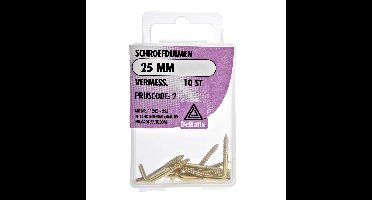Deltafix Schroefduimen - 10x - vermessingd metaal - 25 mm - ijzerwaren