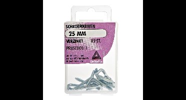 Deltafix Schroefduimen - 12x - verzinkt metaal - 25 mm - ijzerwaren