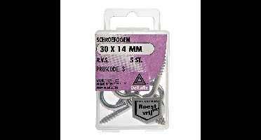 Deltafix Schroefogen - 5x - verzinkt metaal - 30 x 14 mm - ijzerwaren
