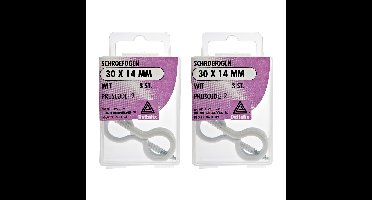 Deltafix Schroefogen - 6x - verzinkt metaal - wit - 30 x 14 mm - ijzerwaren