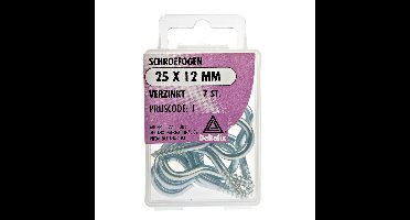Deltafix Schroefogen - 7x - verzinkt metaal - 25 x 12 mm - ijzerwaren