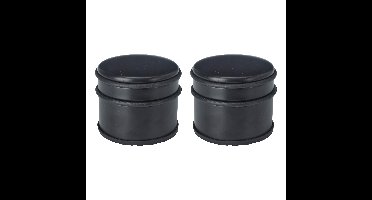 Deurstopper - 2x - rond - RVS - mat zwart - 9 x 9 x 7.5 cm - 1 kilo gewicht