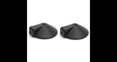 Deurstopper/deurbuffer - 2x - D85mm - inclusief schroeven - RVS - zwart