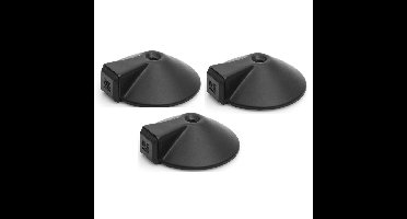 Deurstopper/deurbuffer - 3x - D85mm - inclusief schroeven - RVS - zwart