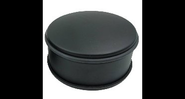 Deurstopper/deurbuffer voor binnendeuren - mat zwart - rond - 1,2 kg - 12 x 6 cm - met rubberen rand