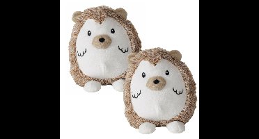 Deurstopper gewicht - 2x - dieren thema Egel - 1 kilo - lichtbruin - polyester - 16 x 17 cm
