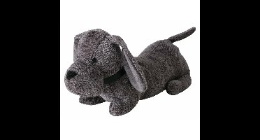 Deurstopper gewicht - dieren thema Teckel hondje - 1 kilo - grijs - polyester - 38 x 15 cm