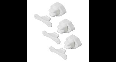 Deurvanger - 6x - wit - kunststof - deurstopper - voor deur/camper/caravan