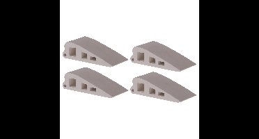 Deurwig - 4x - wit - kunststof - 5,9 x 1,7 cm - deurstopper