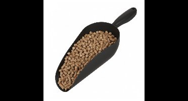 Dierenvoer schep - kunststof - donker grijs - handschep - schepje - 33 cm