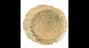 Diner/kerstdiner onderborden - 12x st - goud relief - kunststof - D33 cm - rond