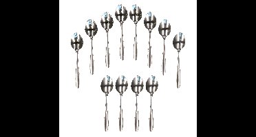 Diner lepels bestekset - 12x - RVS - 18,5 cm - bestek - keukenbenodigdheden