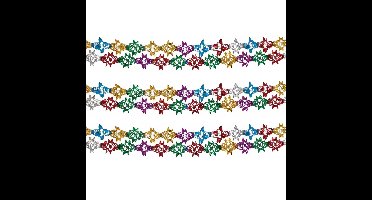 Disco glitter feestslinger - 3x - 270 x 15 cm - glanzend - folie slingers - versiering - glamour par