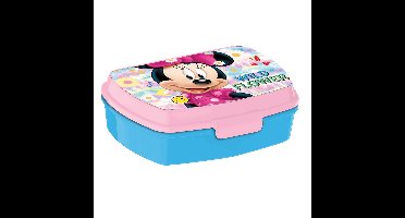 Disney Minnie Mouse broodtrommel/lunchbox voor kinderen - roze - kunststof - 20 x 10 cm