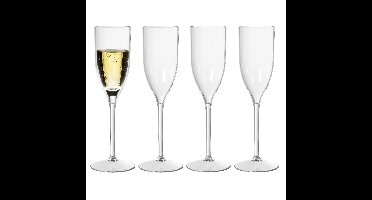 Duni Champagneglas Elegance - 4x - onbreekbaar kunststof - 130 ml - vaatwasser bestendig