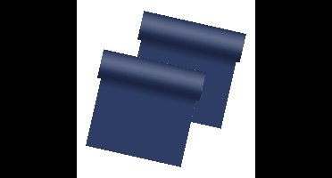 Duni tafelloper - 2x - papier - donkerblauw - 480 x 40 cm