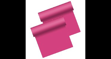 Duni tafelloper - 2x - papier - fuchsia roze - 480 x 40 cm