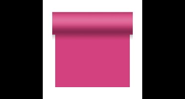 Duni Tafelloper - papier - fuchsia roze - 480 x 40 cm - textiel look - afscheurbaar
