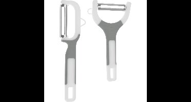 Dunschillers - set 2x - grijs - kunststof - rvs - aardappelschilmesjes