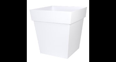 EDA Bloempot Toscane vierkant - kunststof - wit - L39 x B39 x H39 cm - 38L - plantenpot