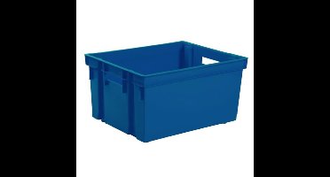 EDA Opbergkrat stapelbaar - kunststof - 30 Liter - L44 x B35 x H24 cm - blauw