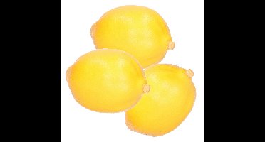 Esschert Design kunstfruit decofruit - 3x - citroen/citroenen - ongeveer 6 cm - geel