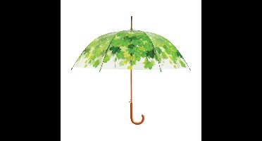 Esschert Design Paraplu bladeren - groen - herfst - D94 cm - houten handvat