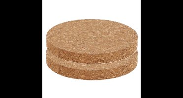 Esschert Design plantenonderzetter - 2x - kurk - D13 x H1 cm