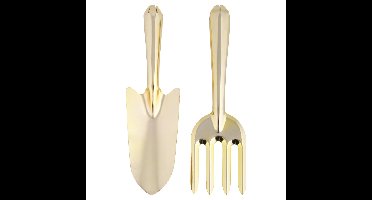 Esschert Design Tuinschep en Handhark - goudkleurig - metaal - 27 cm