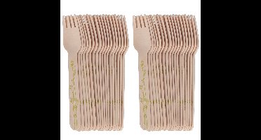 Esschert Design Vorken - hout - 40x - kruidenopdruk - 16 cm - BBQ/Verjaardag/Camping/Party