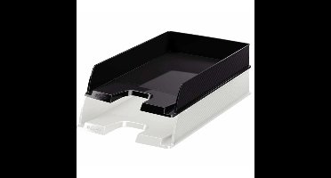 Esselte brievenbakjes set van 3x zwart en 3x wit in A4 formaat