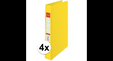 Esselte Ringband mappen/ordners - 4x - geel - A4 - opbergen - kantoorartikelen
