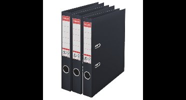 Esselte Ringband mappen/ordners - Set van 6x stuks - zwart - A4 - opbergen - kantoorartikelen