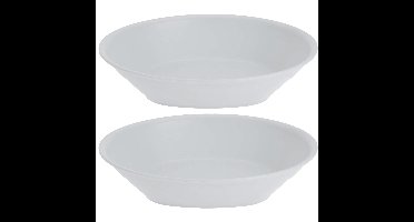 Excellent Houseware Bordjes - 12x stuks - D18 cm - wit - onbreekbaar