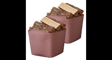 Excellent houseware Flexibele kuip / emmer - 2x - roze - 25 l - kunststof - 40 x 35 cm