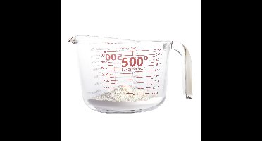 Excellent Houseware glazen maatbeker - hittebestendig - 1000 ml - Keuken - koken