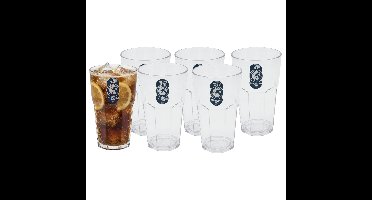 Excellent Houseware Longdrink glas - 6x - 370 ml - onbreekbaar kunststof - herbruikbaar